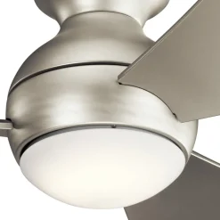 LED plafondventilator Sola, IP23 nikkel