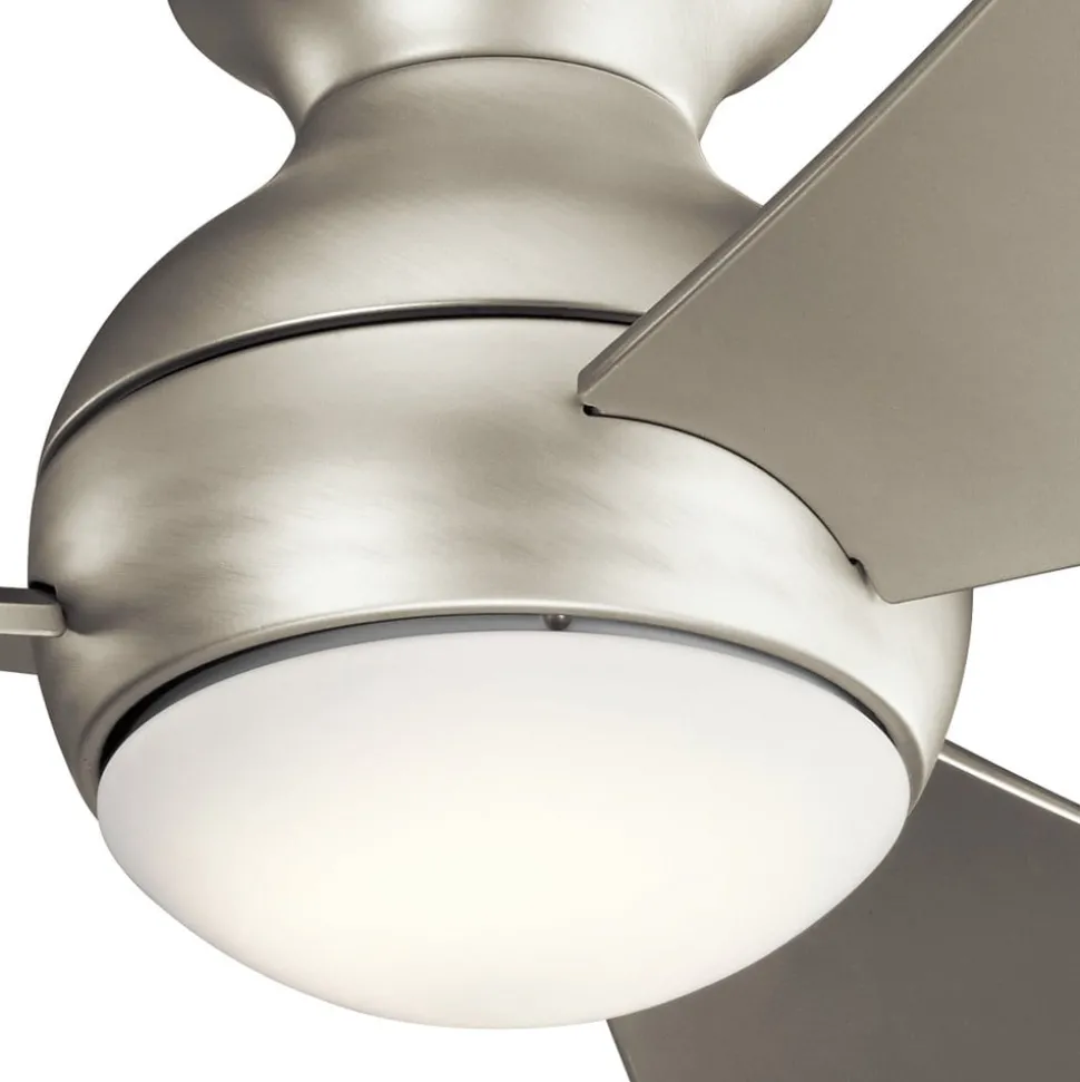 LED plafondventilator Sola, IP23 nikkel