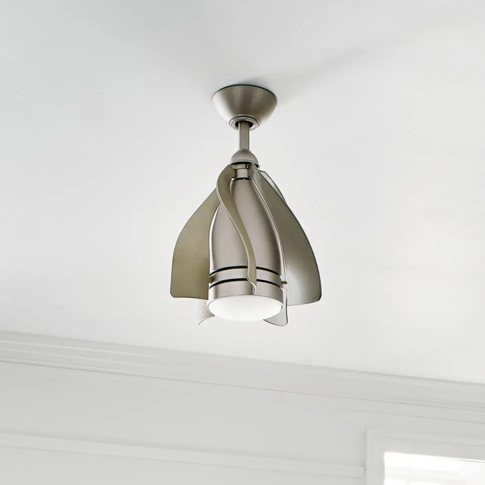 LED plafondventilator Terna nikkel/crème