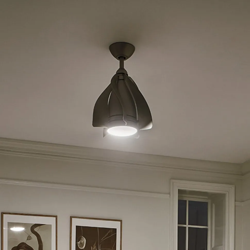 LED plafondventilator Terna nikkel/crème