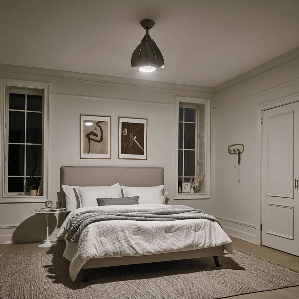 LED plafondventilator Terna nikkel/crème