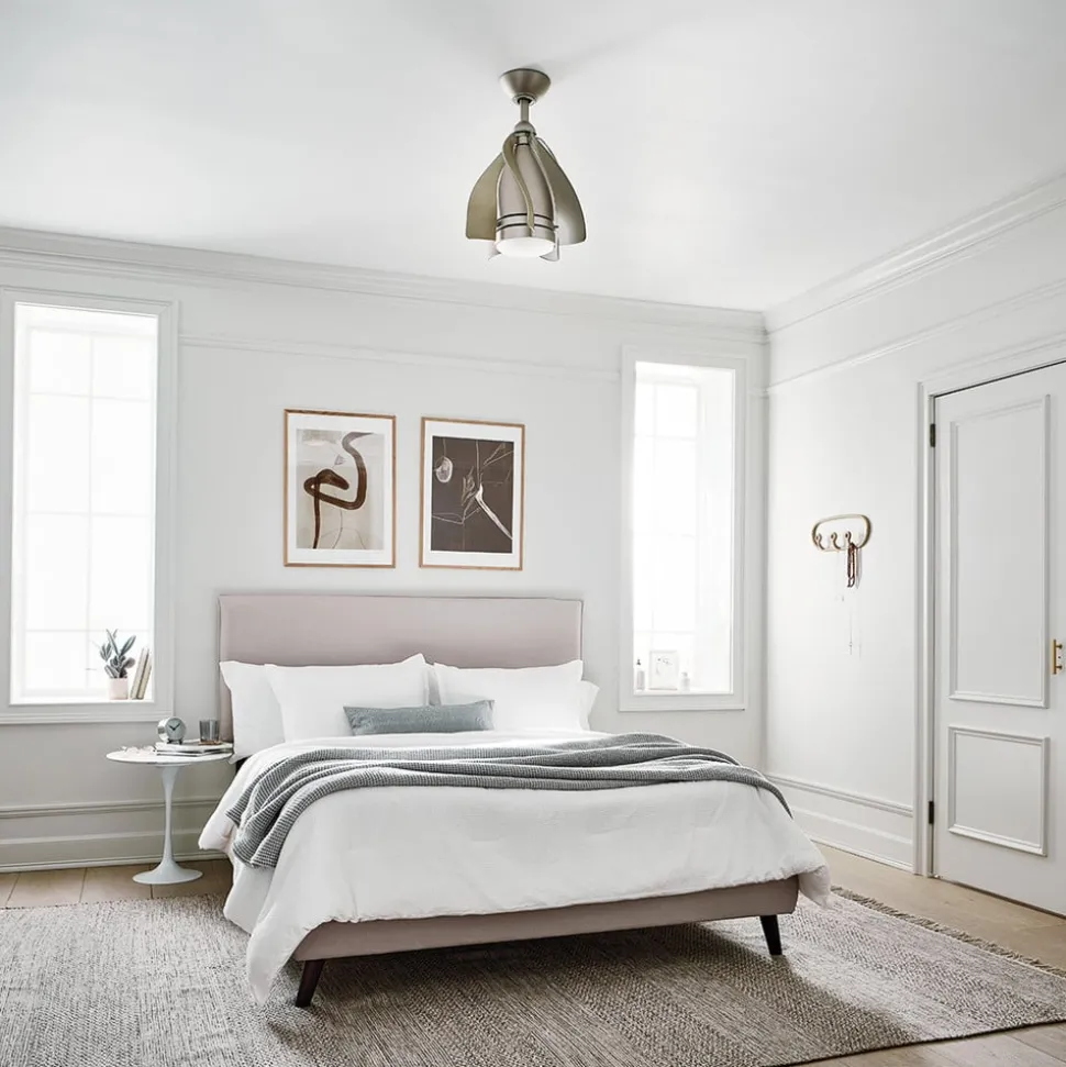 LED plafondventilator Terna nikkel/crème