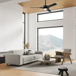 LED plafondventilator Thai zwart DC-motor stil Ø 122 cm CCT