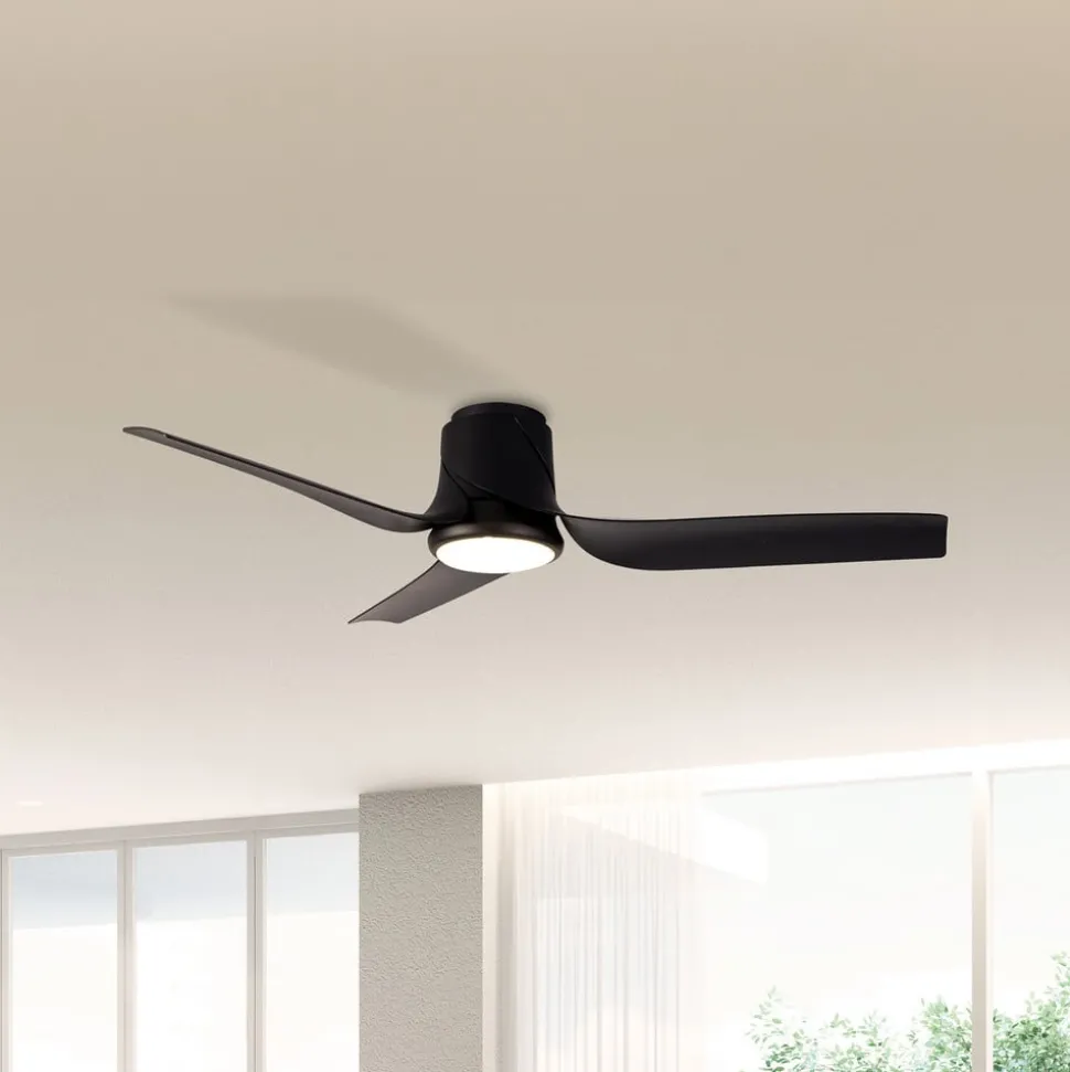 LED plafondventilator Ushuaia zwart DC stil Ø 134 cm CCT