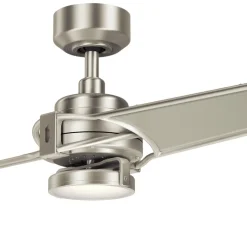 LED plafondventilator Xety, nikkel/crème