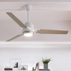 LED plafondventilator Zeus 3 vleugels wit-zilver