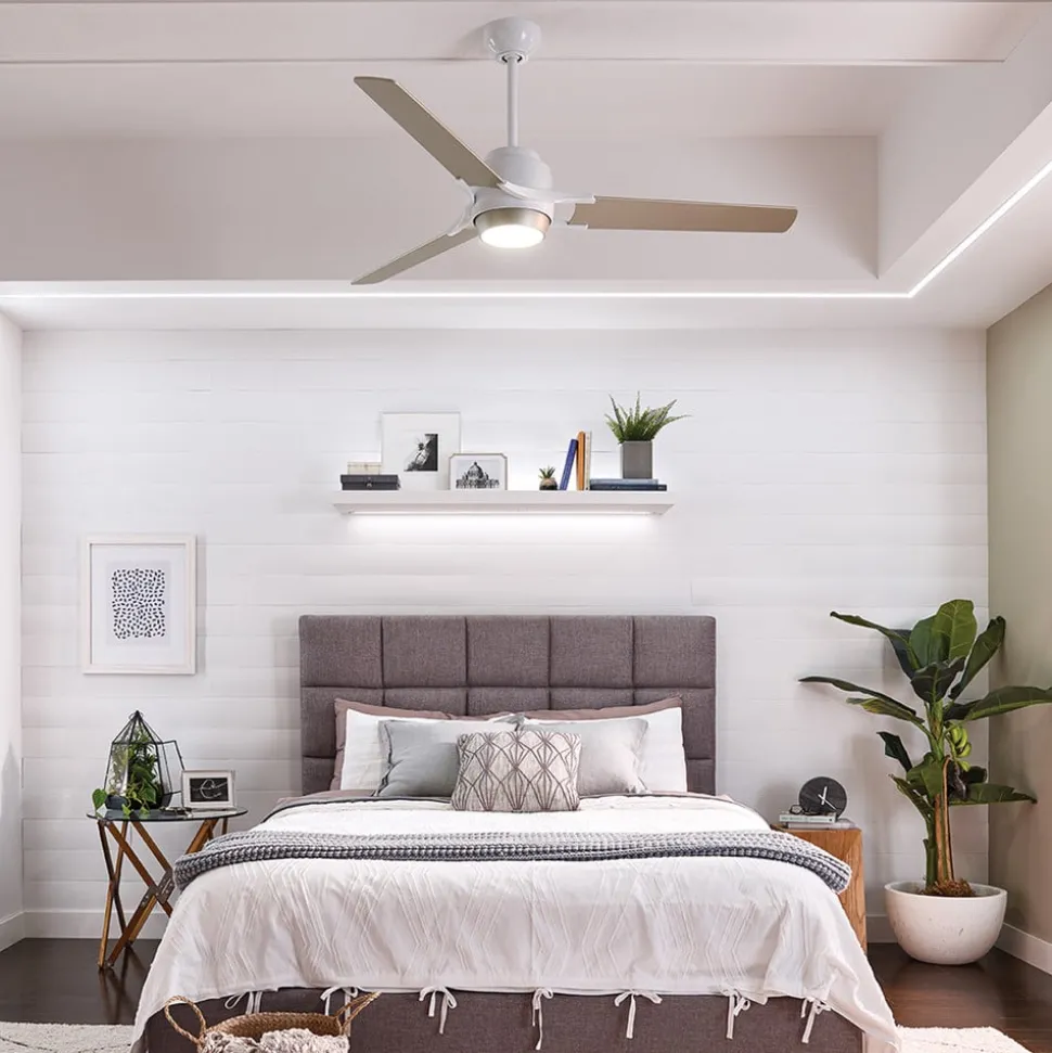 LED plafondventilator Zeus 3 vleugels wit-zilver