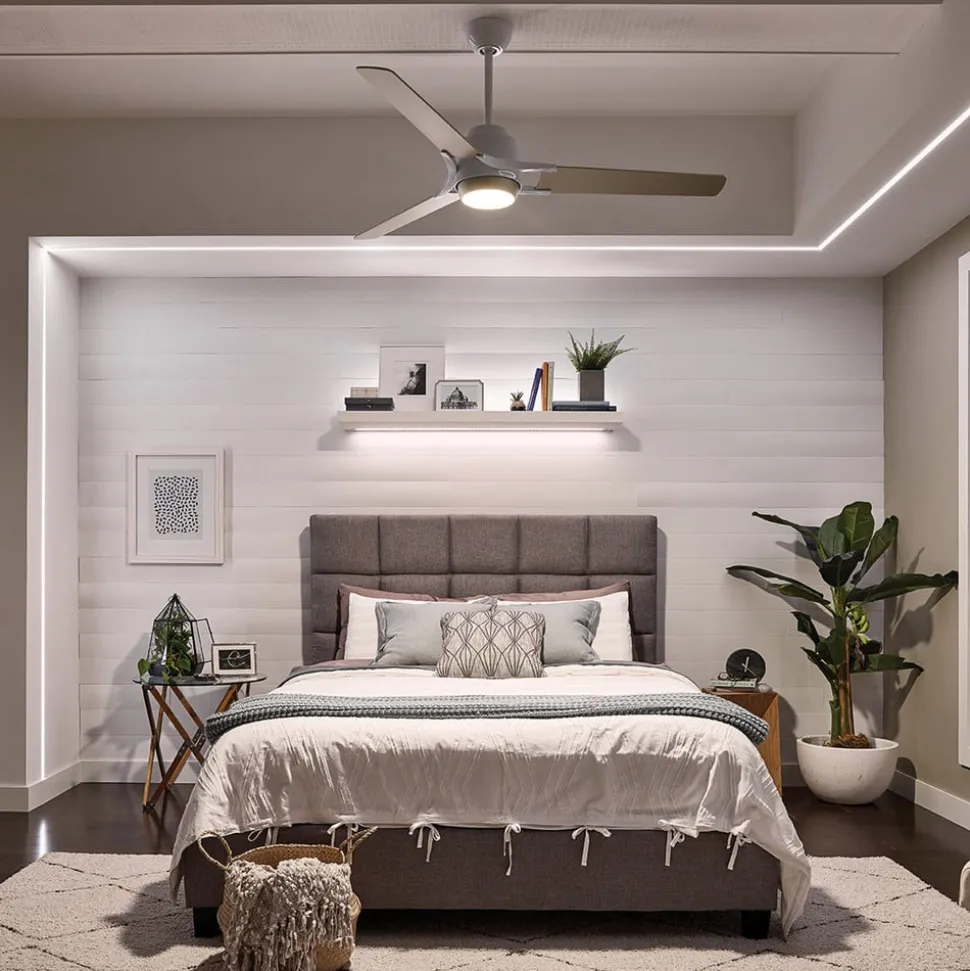 LED plafondventilator Zeus 3 vleugels wit-zilver