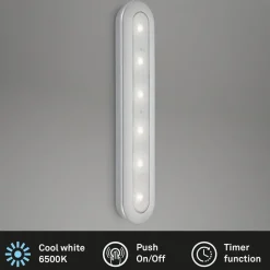 LED Push-Light Row, batterijvoeding, 6.500K, 30 cm