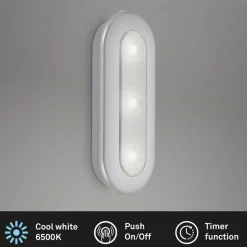 LED Push-Light Row, batterijvoeding, 6.500K, 15 cm