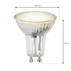 LED reflector GU10 4,5W 3.000K 120° glas