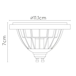 LED reflector GU10 12W 3000K dim to warm, zwart