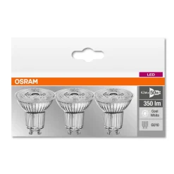 LED reflector GU10 4,3W, universeel wit, 3 per-set