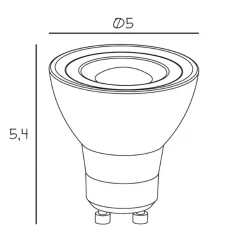 LED reflectorlamp, GU10, 5 W, 2.700 K, dimbaar