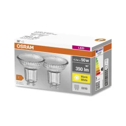 LED reflectorlamp GU10 PAR16 4,3W 2.700K 36° set van 2