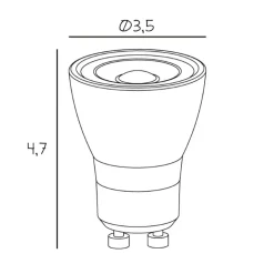 LED reflectorlamp Mini Spot, GU10, 5 W, 3.000 K, dimbaar