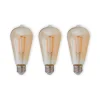 LED rustiek lamp E27 6W 500lm amber 1.800K set van 3