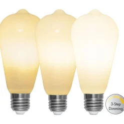 LED rustieke lamp E27 ST64 6,5W 3-step-dim, opaal