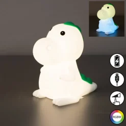 LED schemerlamp Dinosauro, Dino, wit, RGB, dimbaar