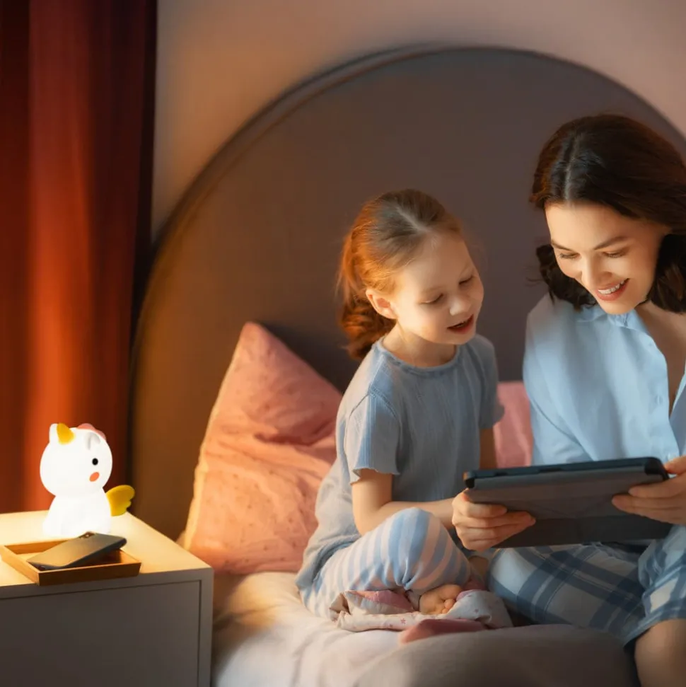 LED schemerlamp Unicorno, eenhoorn, RGB, dimbaar