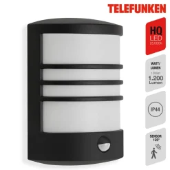 LED sensor buitenwandlamp Toledo zwart 4.000K