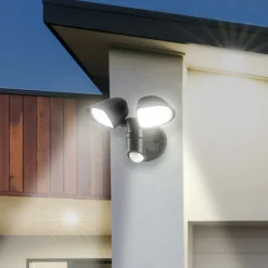 LED sensor buitenwandspot Bilbao 2-lamps zwart