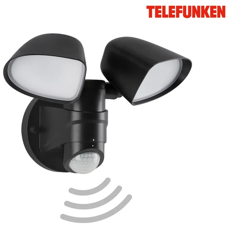 LED sensor buitenwandspot Bilbao 2-lamps zwart