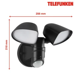 LED sensor buitenwandspot Bilbao 2-lamps zwart