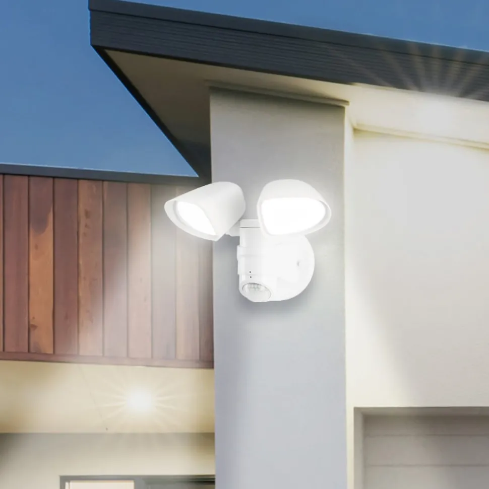 LED sensor buitenwandspot Bilbao 2-lamps wit