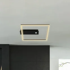 LED sensor plafondlamp Nici vierkant zwart