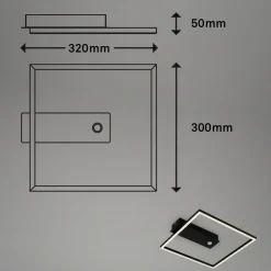 LED sensor plafondlamp Nici vierkant zwart