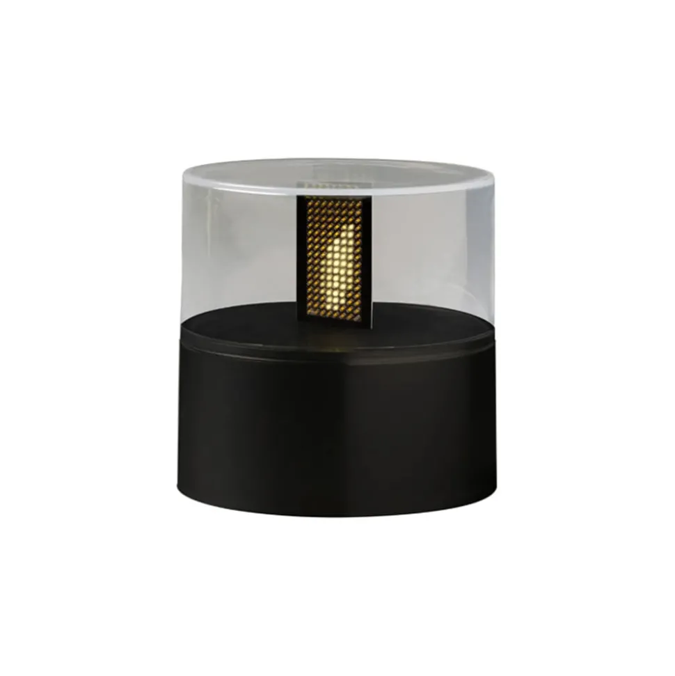 LED sfeerlamp met vlammen-effect, lamphouder zwart