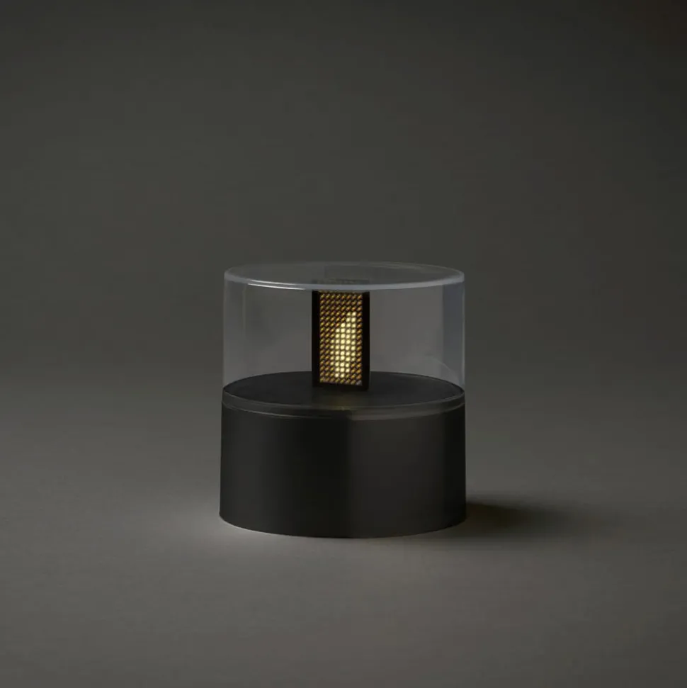 LED sfeerlamp met vlammen-effect, lamphouder zwart