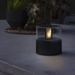 LED sfeerlamp met vlammen-effect, lamphouder zwart