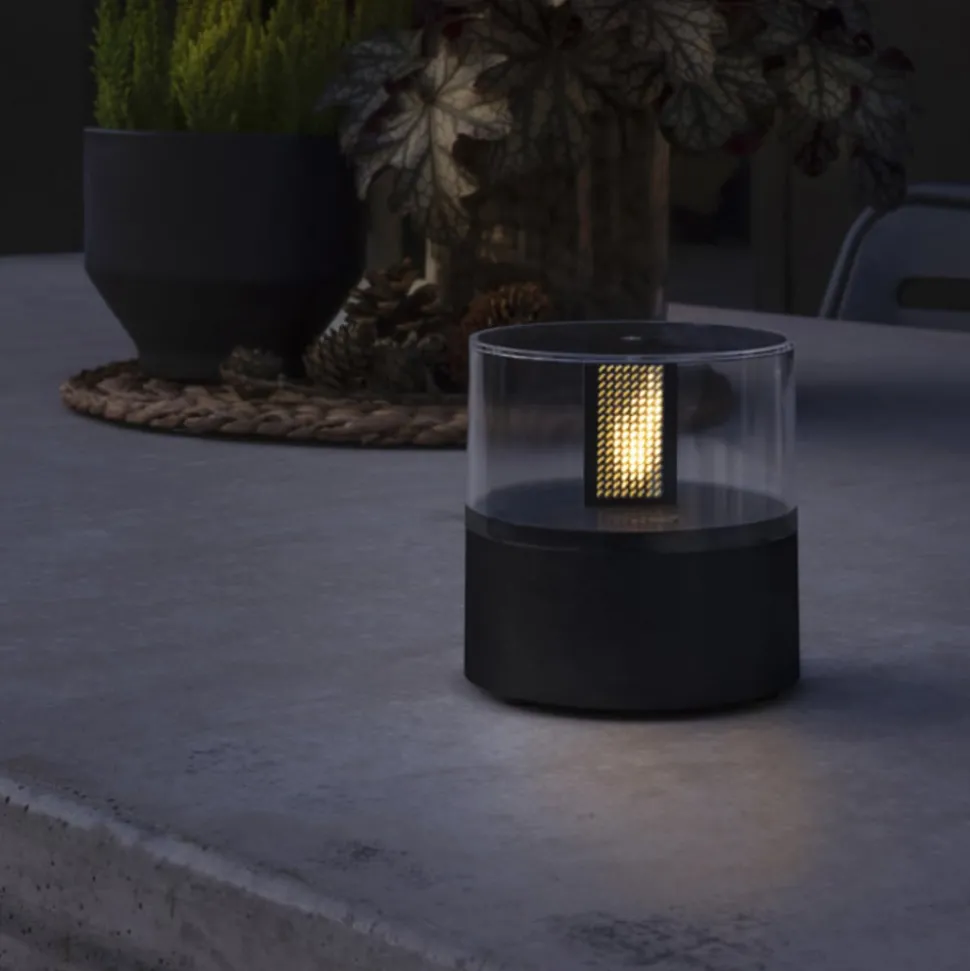 LED sfeerlamp met vlammen-effect, lamphouder zwart