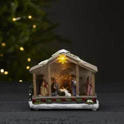 LED sfeerlamp Nativity, batterijvoeding, 19 cm