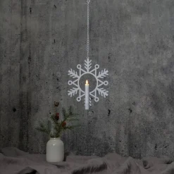 LED sfeerlamp vlam Snow met waskaars