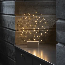 LED silhouet kleine ring met houten voet