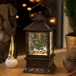 LED Sneeuwlantaarn Kerstmarkt met water gevuld