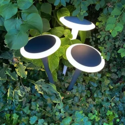 LED sokkellamp Bermuda met aardspies zwartgrijs