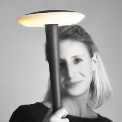 LED sokkellamp Bermuda met aardspies zwartgrijs