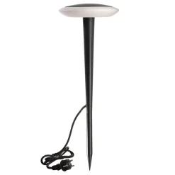 LED sokkellamp Bermuda met aardspies zwartgrijs