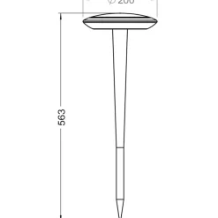 LED sokkellamp Bermuda met aardspies zwartgrijs