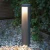 LED sokkellamp Chandra, donkergrijs, aluminium, hoogte 45 cm