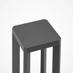 LED sokkellamp Kalisa, IP65, 42 cm, grijs, metaal