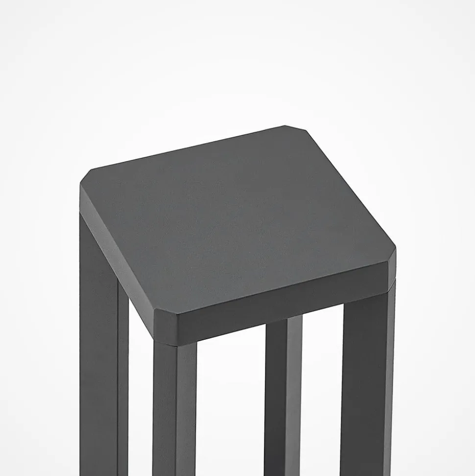 LED sokkellamp Kalisa, IP65, 42 cm, grijs, metaal