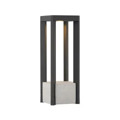 LED sokkellamp Kalisa, IP65, 42 cm, grijs, metaal