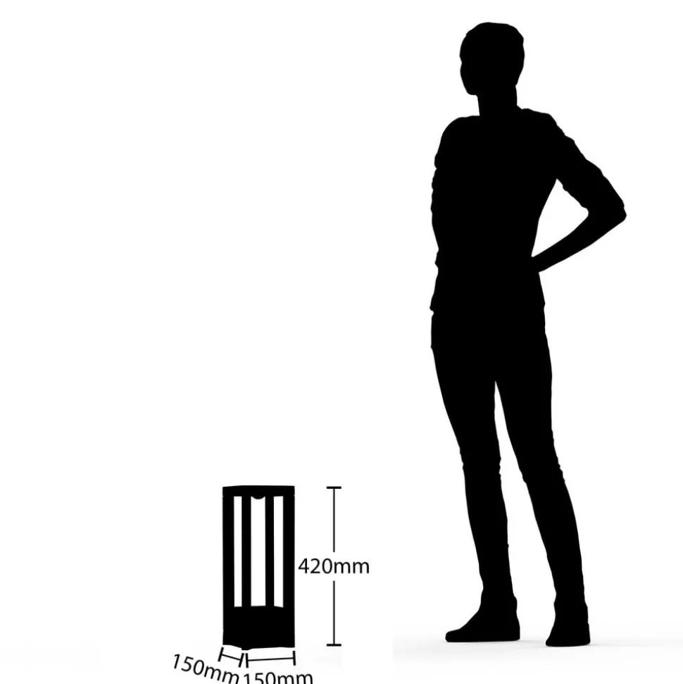 LED sokkellamp Kalisa, IP65, 42 cm, grijs, metaal