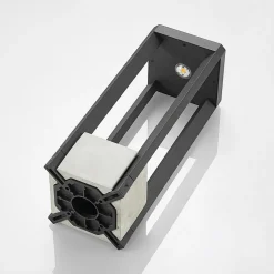 LED sokkellamp Kalisa, IP65, 42 cm, grijs, metaal