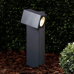 LED sokkellamp Lorik, 30 cm, antraciet, aluminium